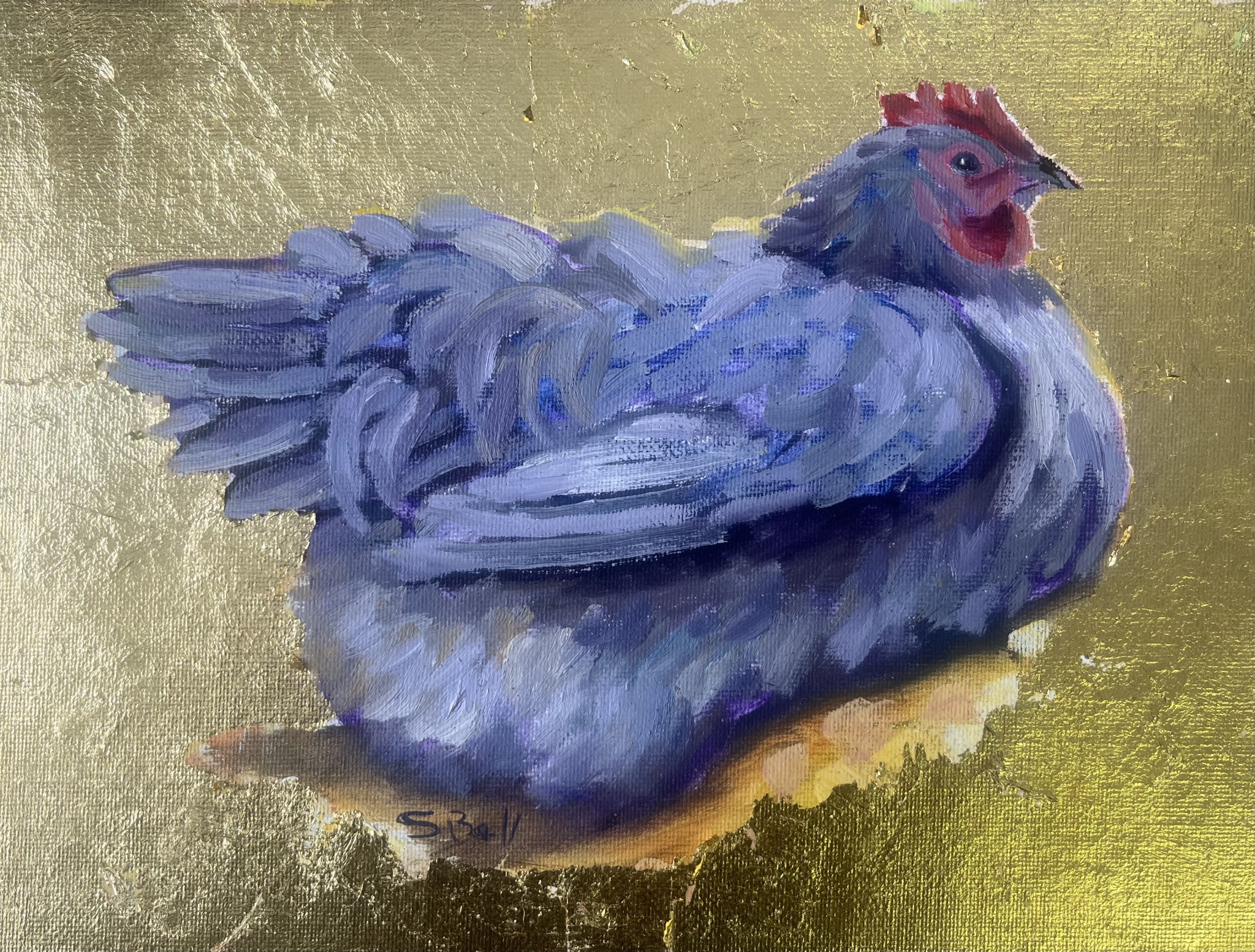 Blue Brooder by Susan Bell