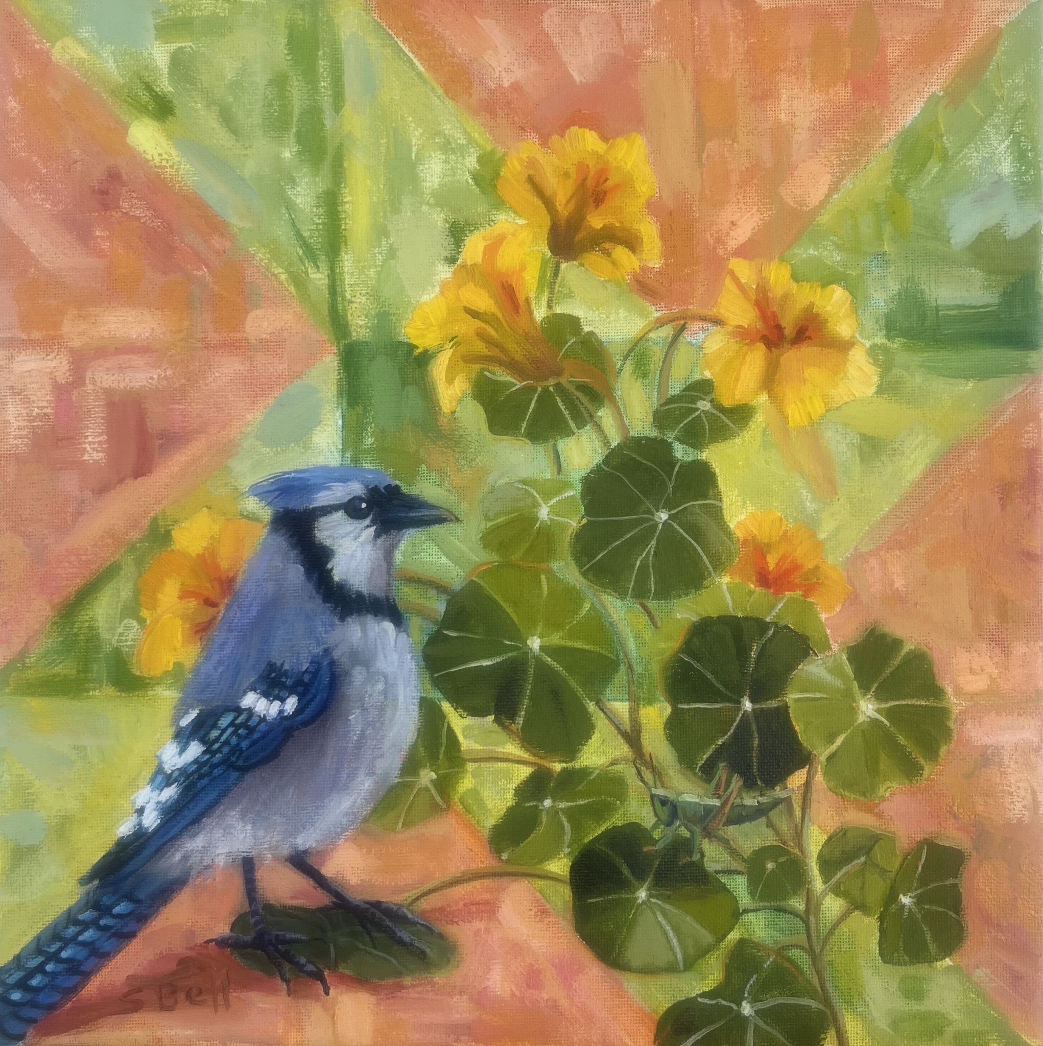 Peaceful Hours 1 Blue Jay by Susan Bell
